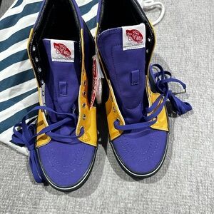 Vans Sk8-Hi Custom Purple Yellow High Top Skate Shoes Mens 11 Personalized